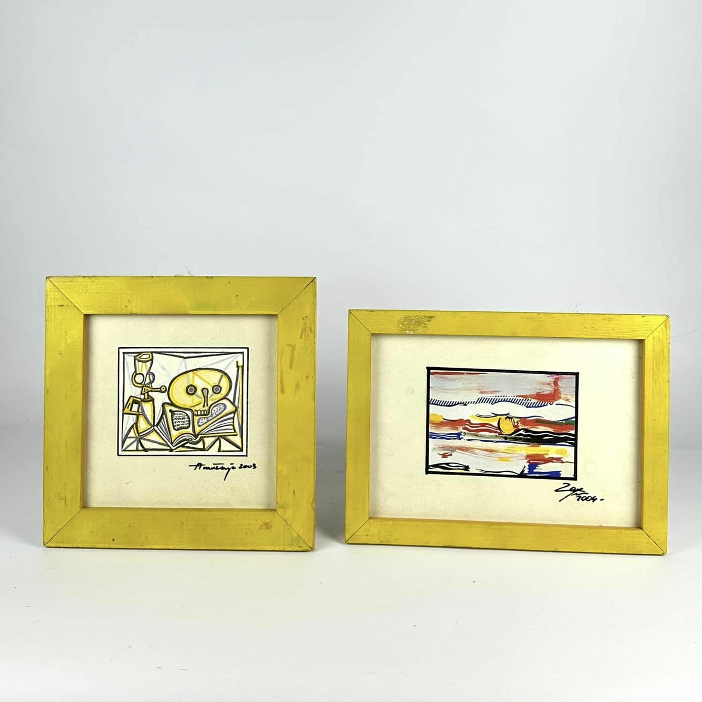 Абстрактний малюнок у жовтій рамці AR-083