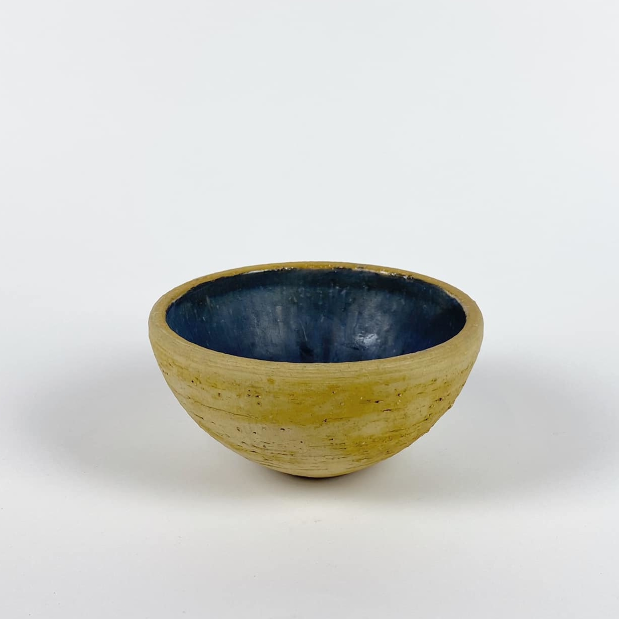 Ваза-чаша синій/беж дизайнерська кераміка вінтаж VA-323