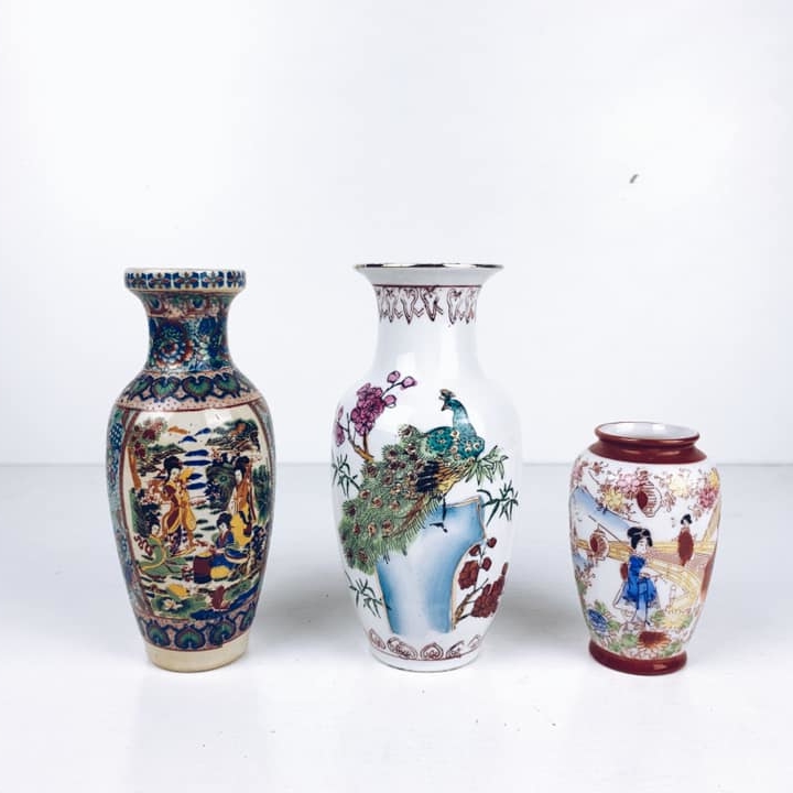 Ваза китайська з розписом порцеляна вінтаж VA-269