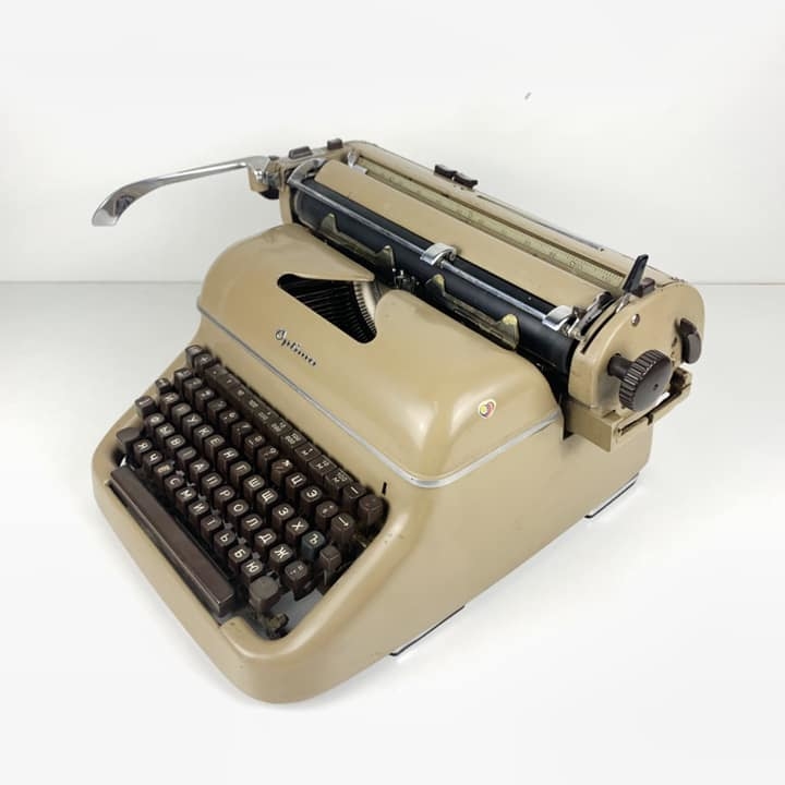 Друкарська машинка Optima вінтаж світло-коричнева