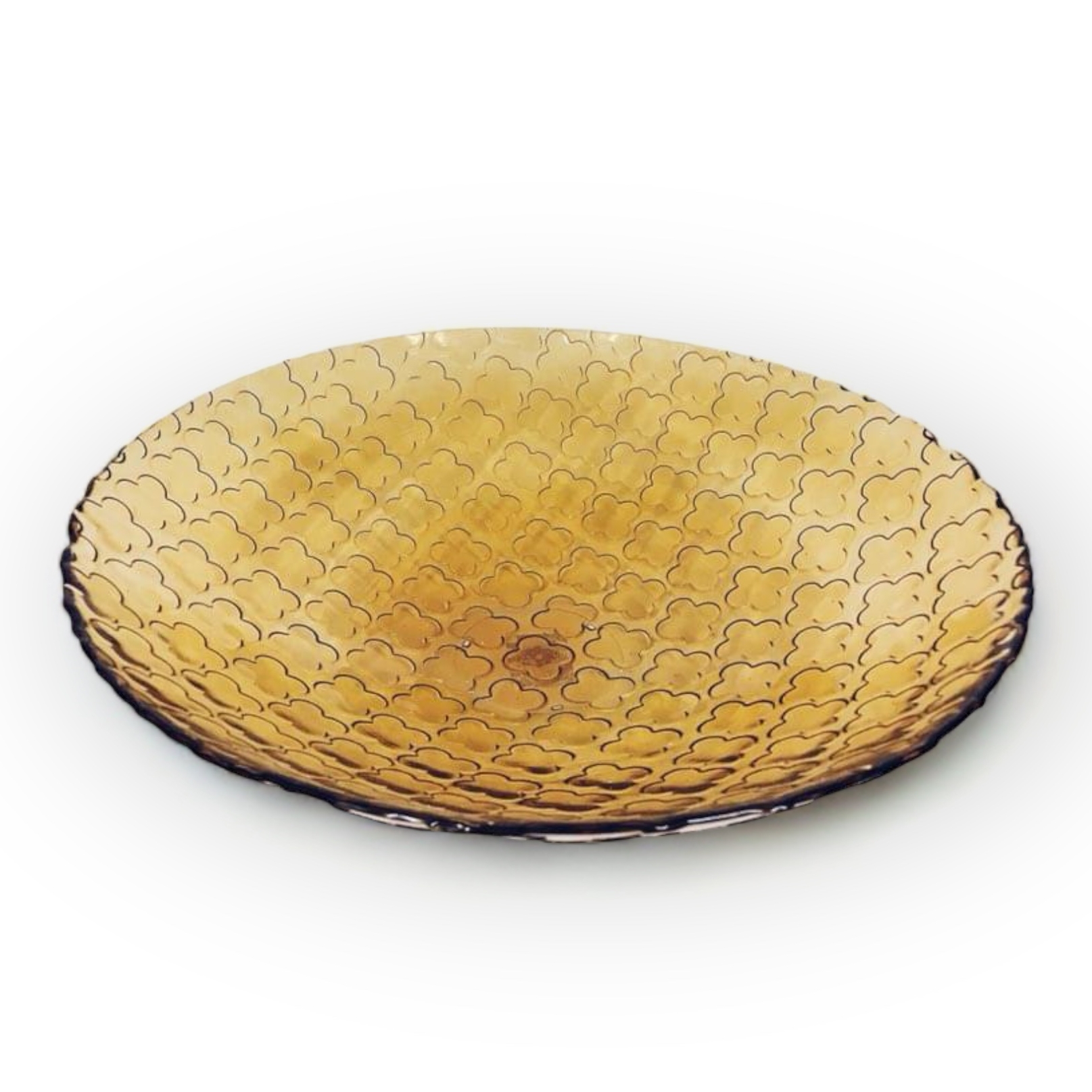 Блюдо скло рельєфне жовте GS-001