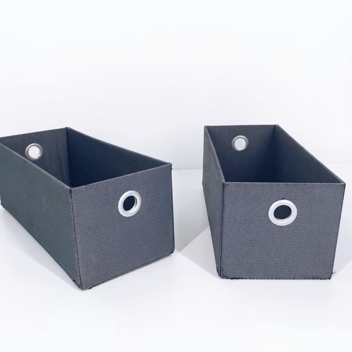 Коробка прямокутна мала для дисків текстиль сіра BA-118