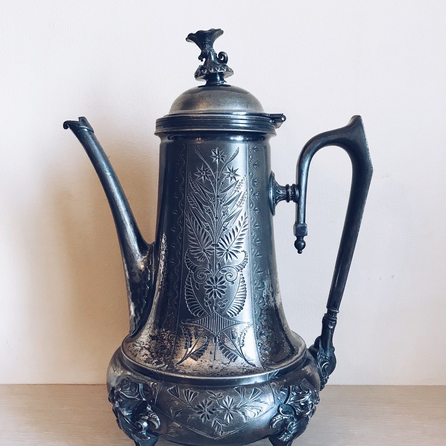 Чайник для кави антикварний столове срібло TE-012
