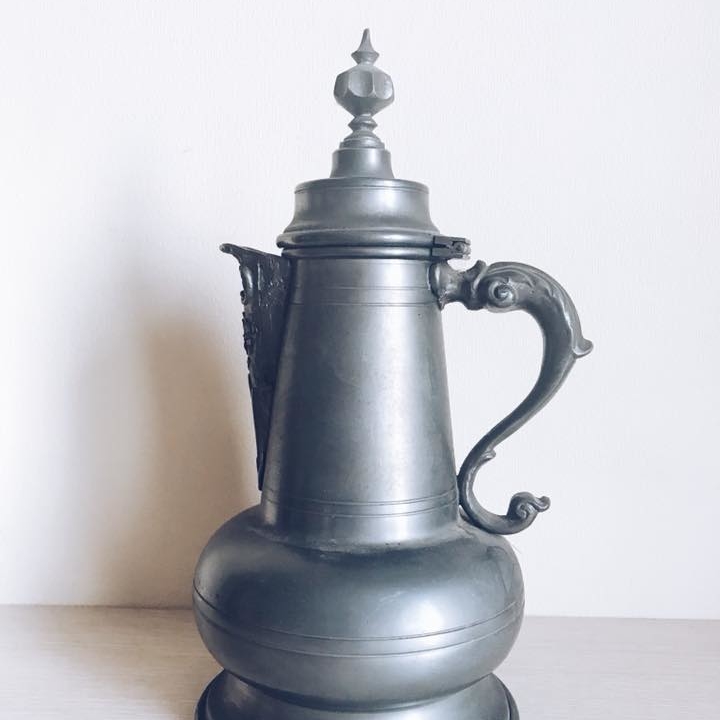 Глечик з кришкою малий олово вінтаж JU-017