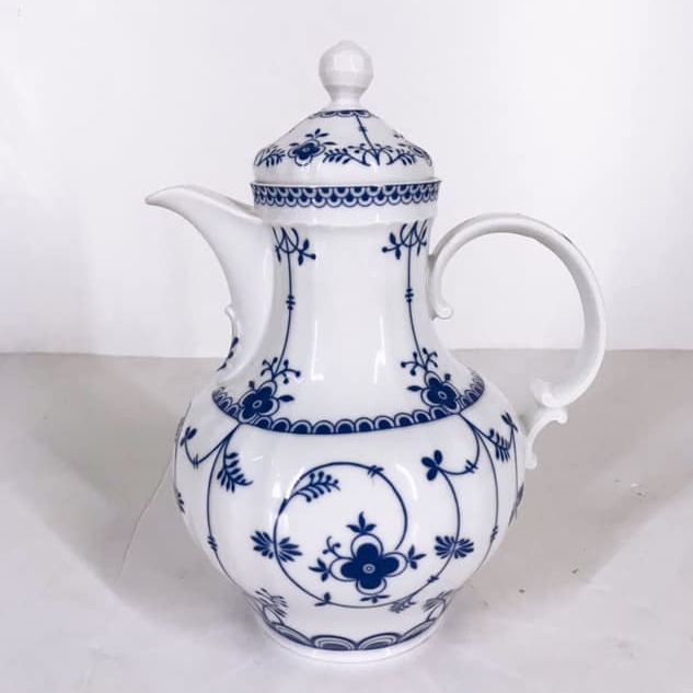Чайник для кави порцеляна синій розпис вінтаж TE-028