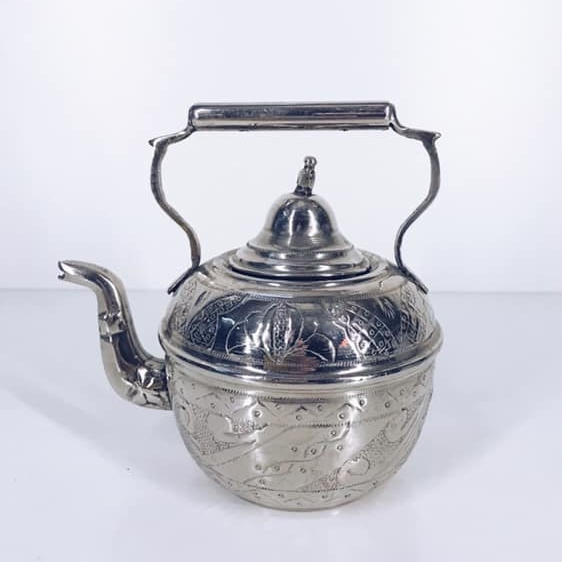Чайник з чеканкою східний мельхіор вінтаж TE-030