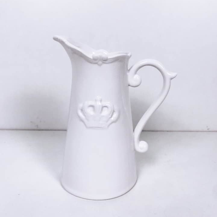 Глечик фігурний білий кераміка JU-031