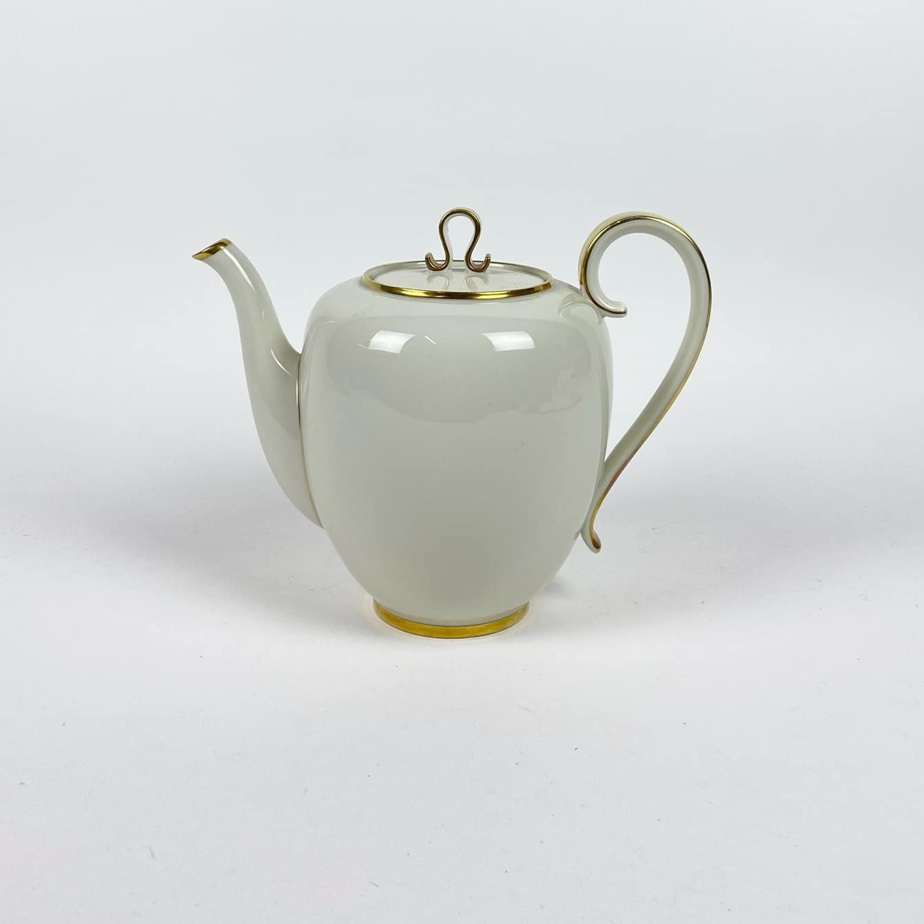 Чайник айворі/золото порцеляна вінтаж TE-064