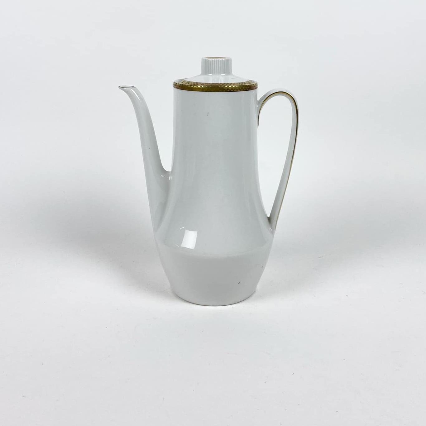 Чайник/кавник білий/золото порцеляна вінтаж TE-063