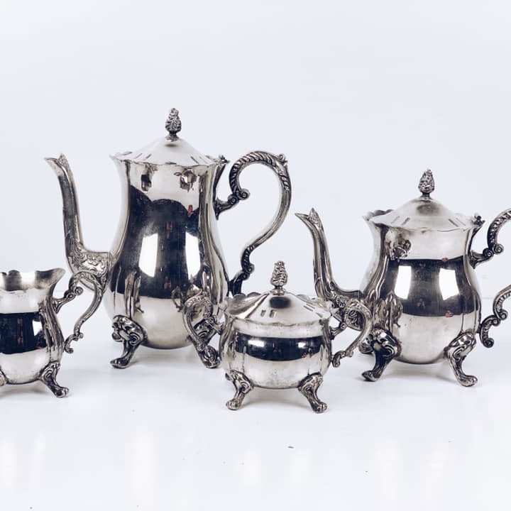 Чайник/набір столове срібло вінтаж TE-065