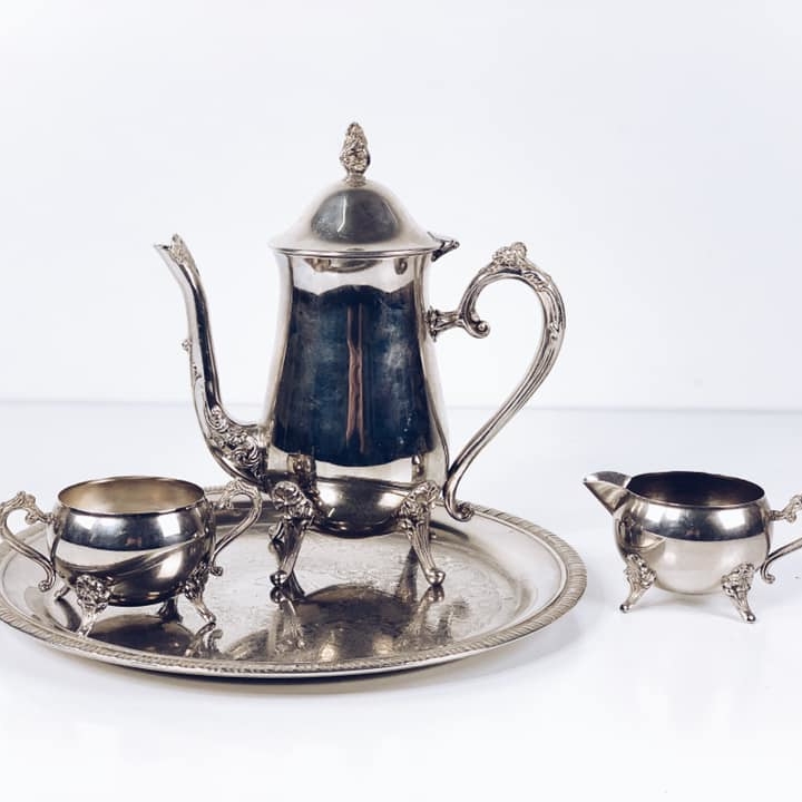 Чайник/набір столове срібло вінтаж TE-072