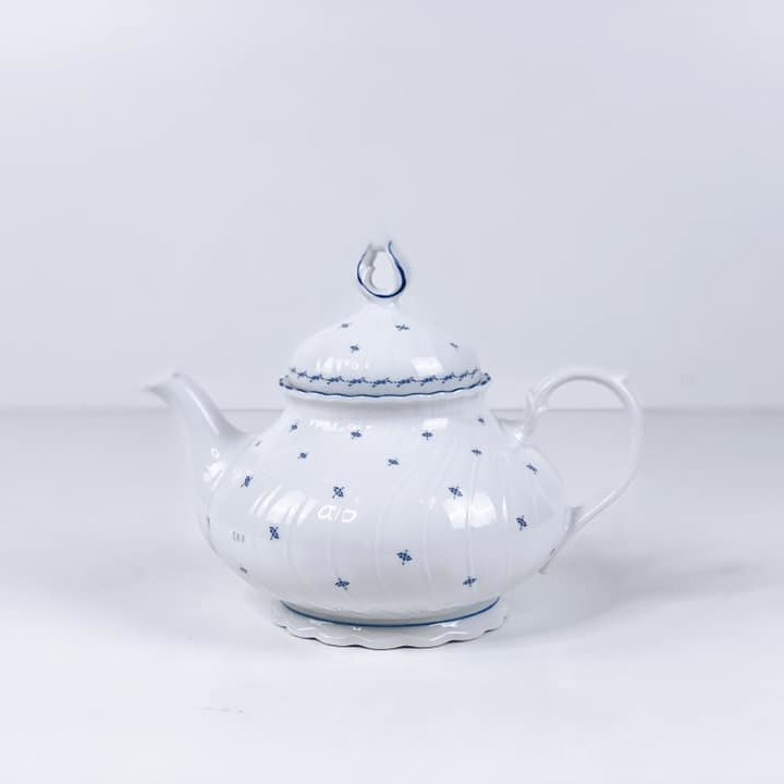 Чайник-кавник синій розпис порцеляна вінтаж TE-074
