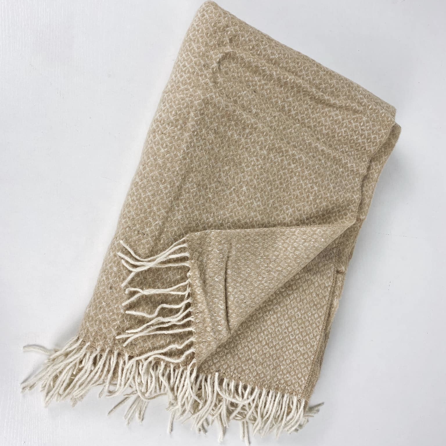 Плед жакард беж/білий WR-084