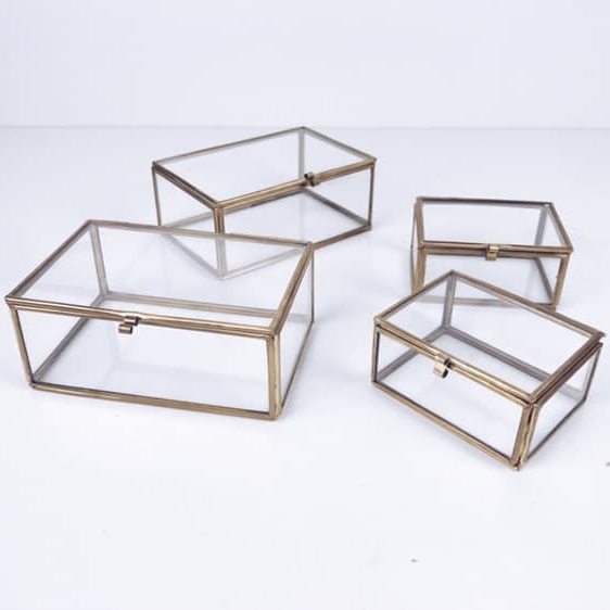 Скринька-флораріум прямокутна скло/метал