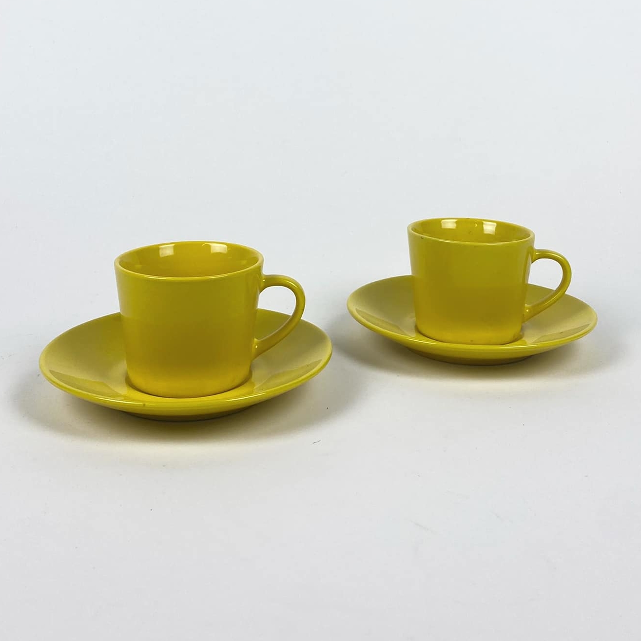 Чашка з блюдцем жовта кераміка TE-153