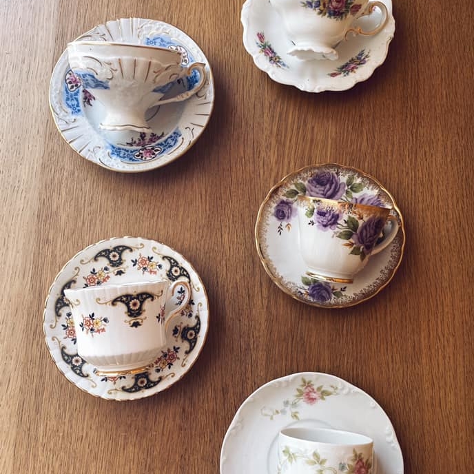 Чашка з блюдцем 3 порцеляна вінтаж