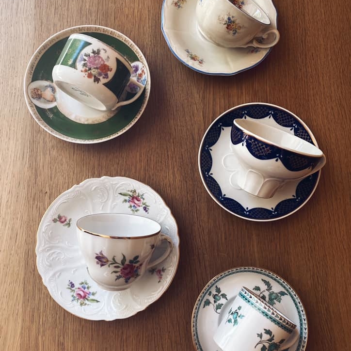 Чашка з блюдцем 6 порцеляна вінтаж