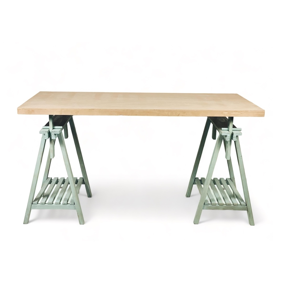 Стіл на регулюємих опорах-козлах з полицями дерево TB-314