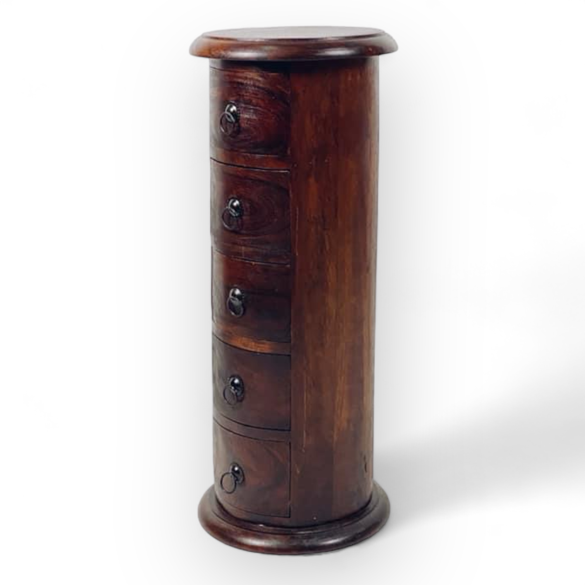 Тумба кругла на 5 шухляд темне дерево CB-062