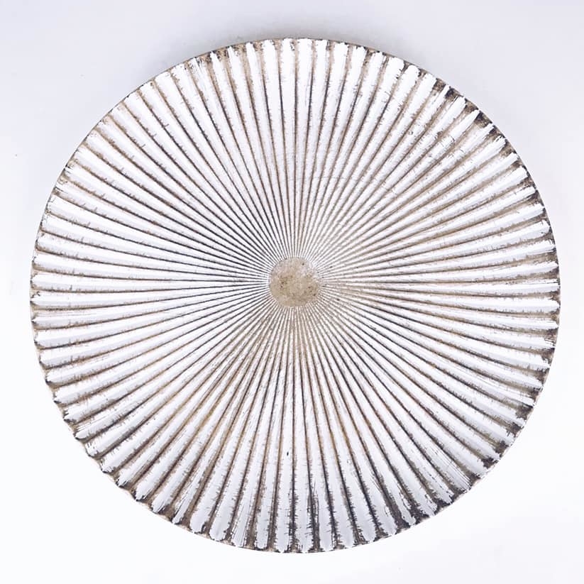 Блюдо кругле декоративне рельєфне дерево PS-032