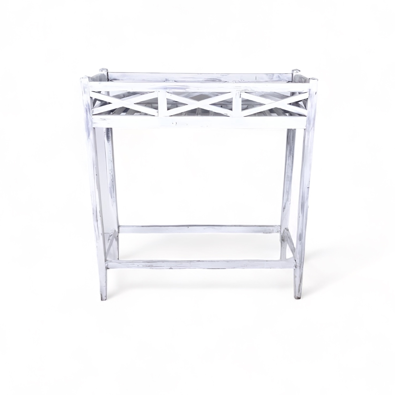 Підставка для квітів біла з потертостями дерево TB-824