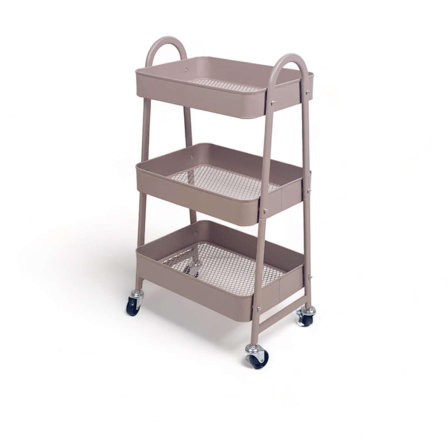 Етажерка-візочок 3 полиці світло-коричневий метал TB-915