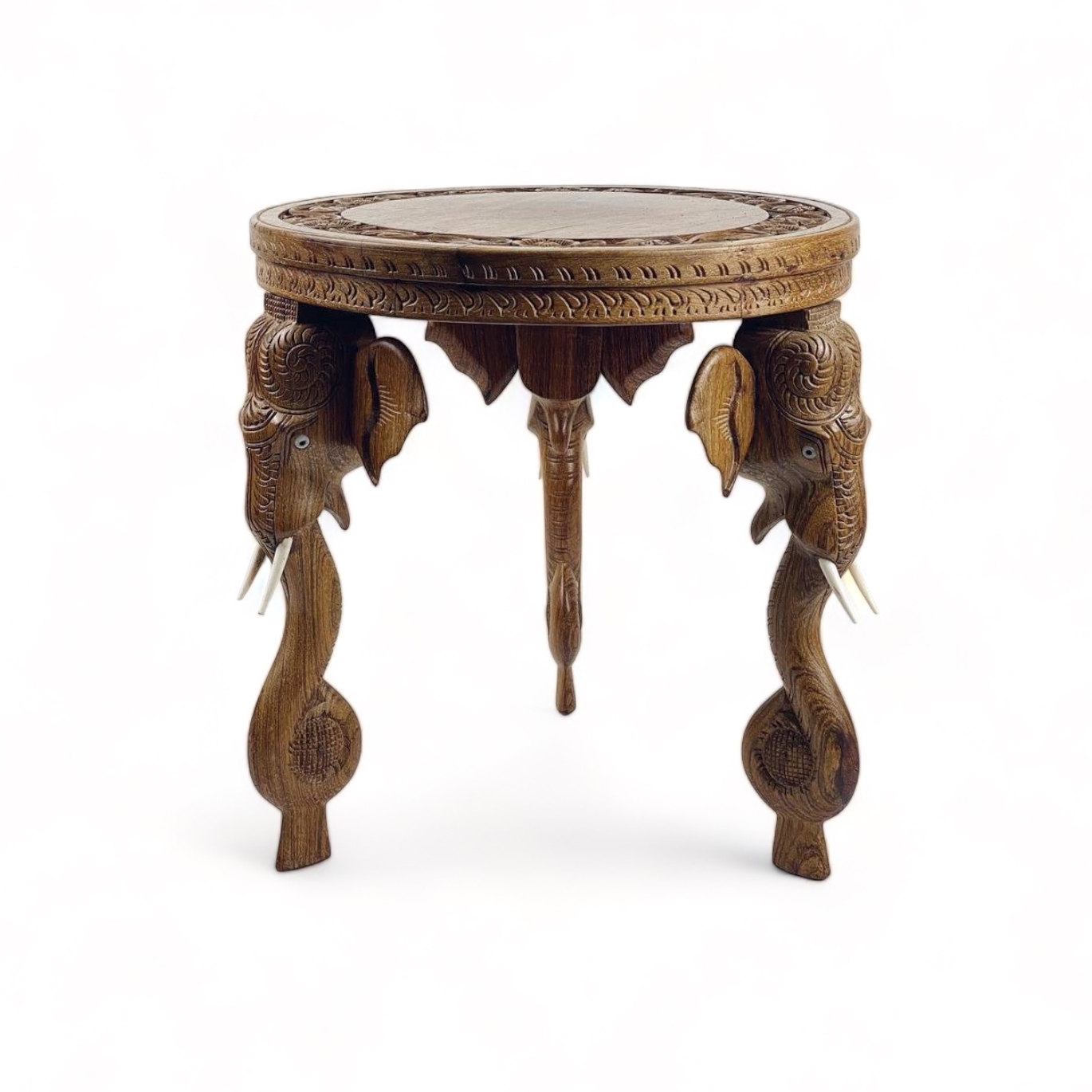 Столик кавовий на ніжках-слонах дерево різблення TB-832