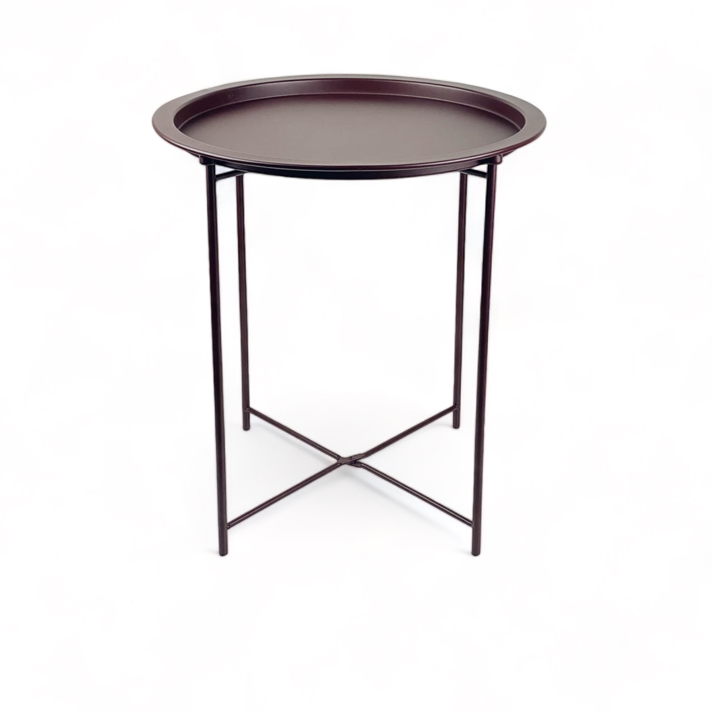 Столик кавовий маленький коричневий, метал TB-833