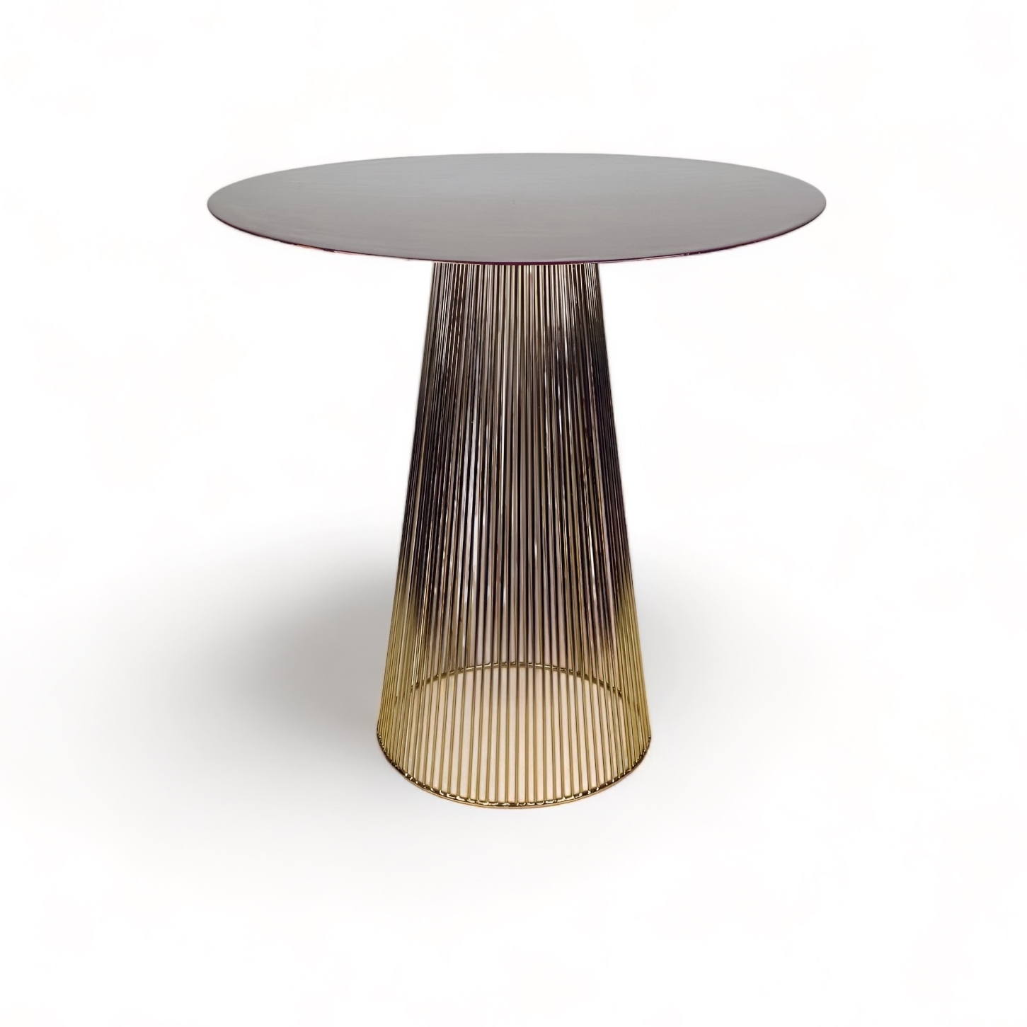 Столик кавовий круглий бордо/золото метал/емаль TB-836