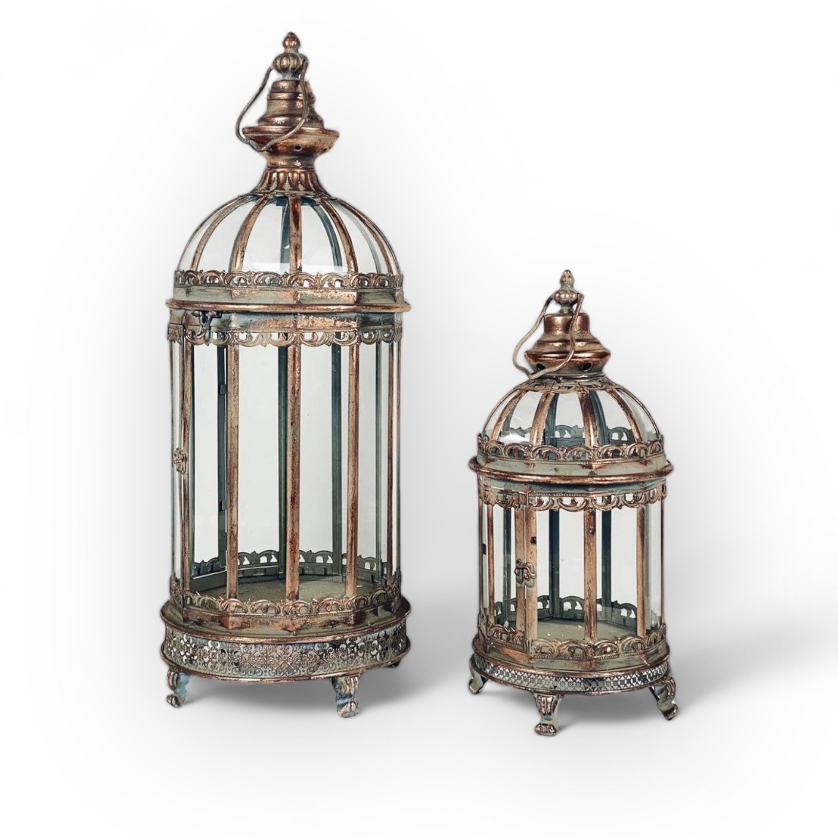 Ліхтар для свічок садовий східний метал/скло CL-080