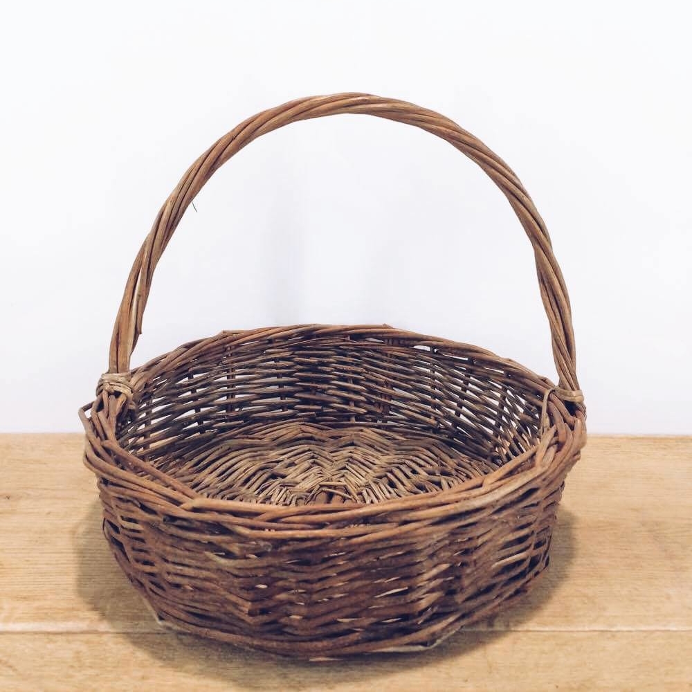 Кошик з ручкою лоза т-коричневий BA-019