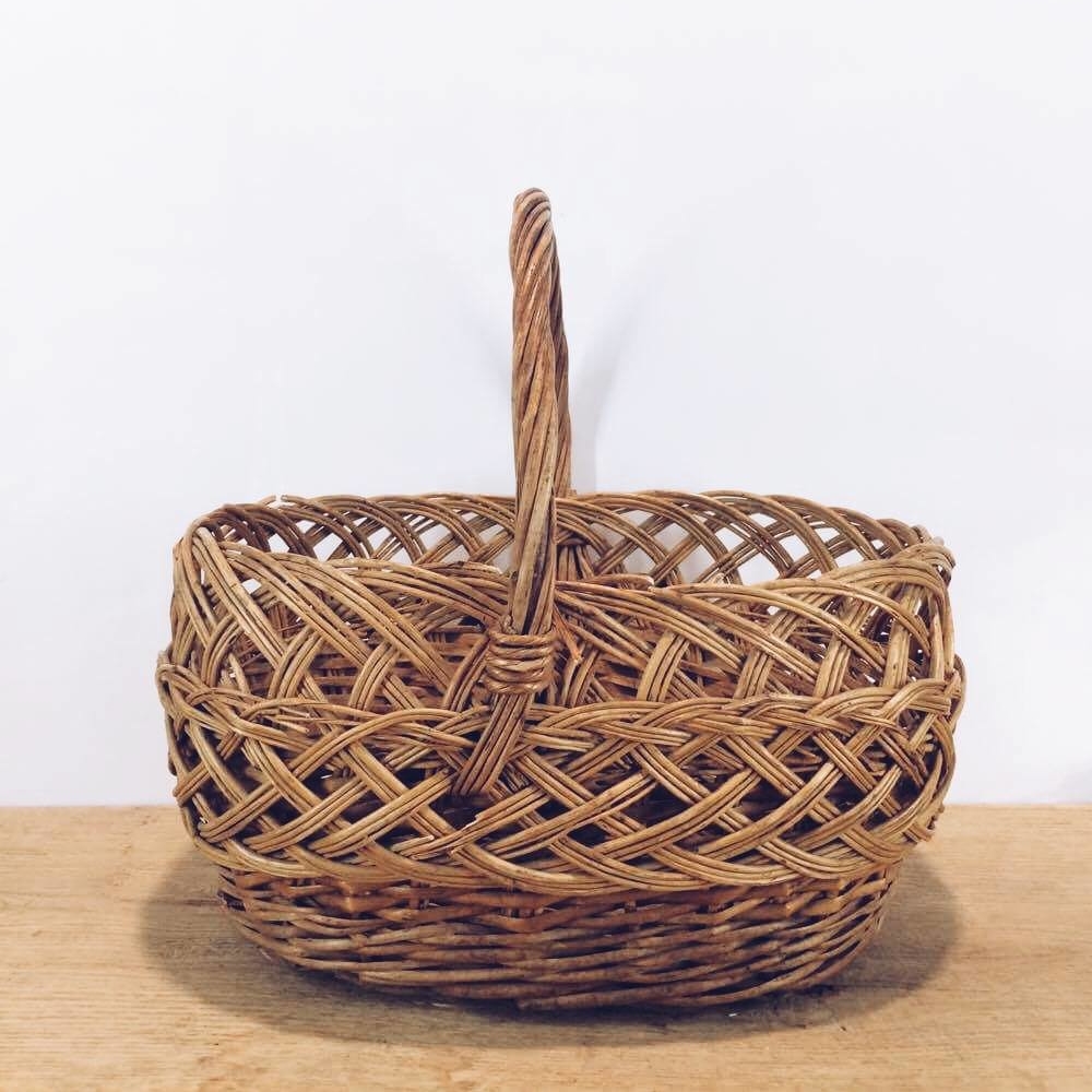 Кошик з ручкою лоза т-коричневий BA-021