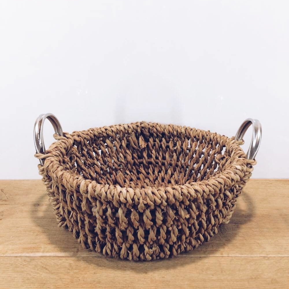 Кошик для фруктів круглий з 2 ручками очерет/метал BA-049