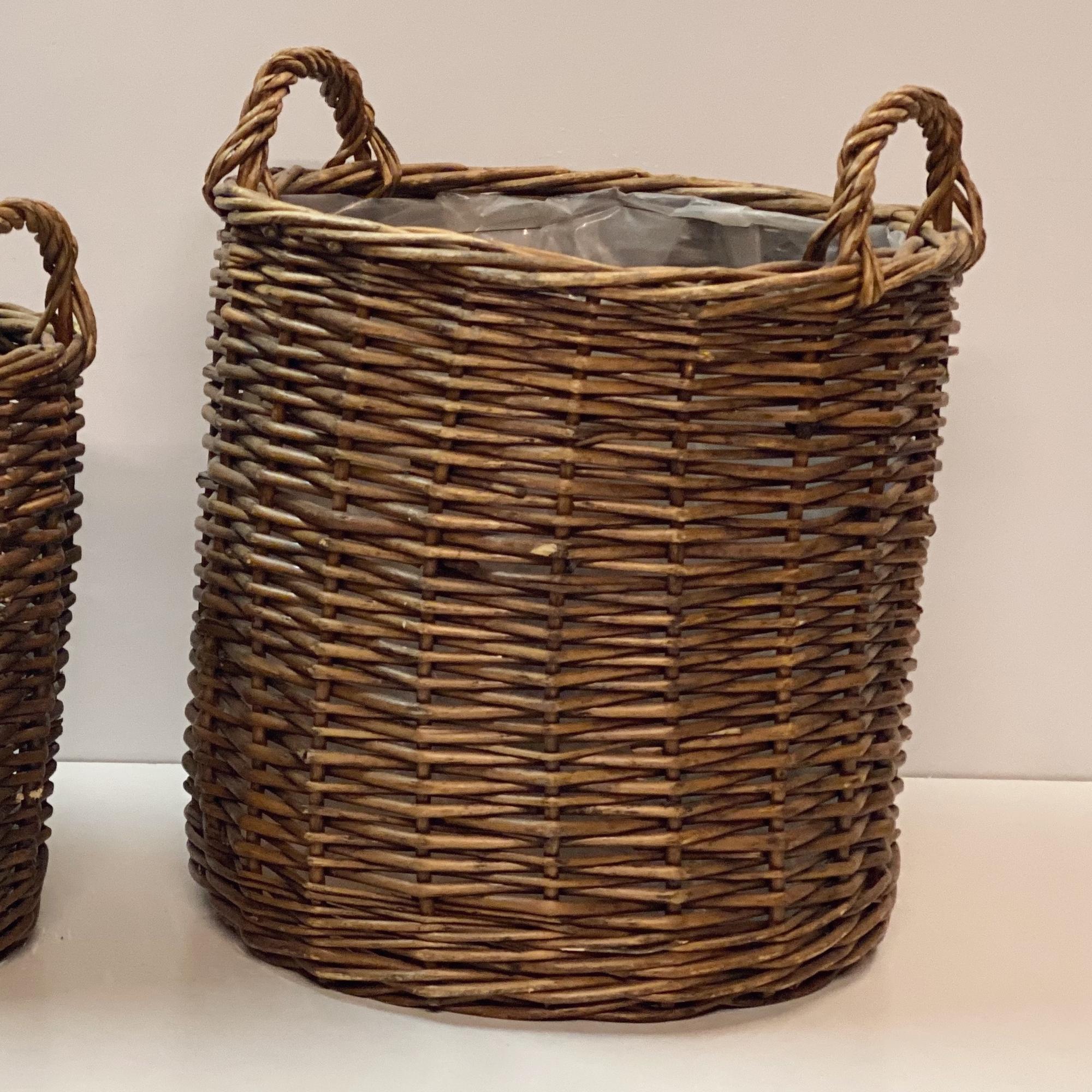 Кошик-кашпо з 2 ручками т-коричневий лоза BA-051