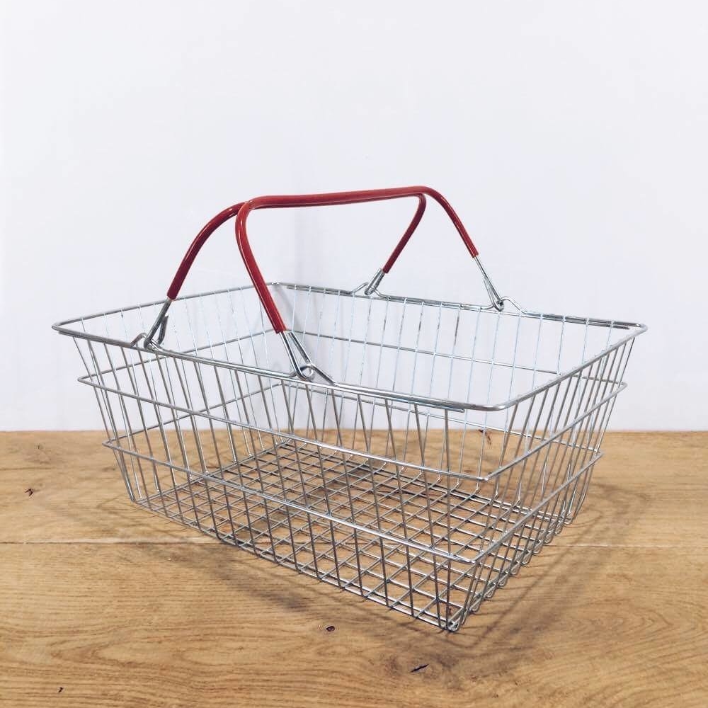 Кошик для покупок з червоними ручками метал BA-062