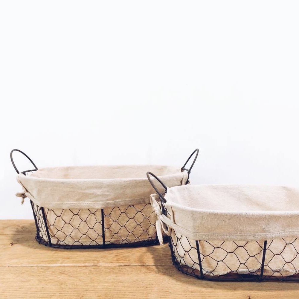 Кошик з 2 ручками метал/текстиль BA-066