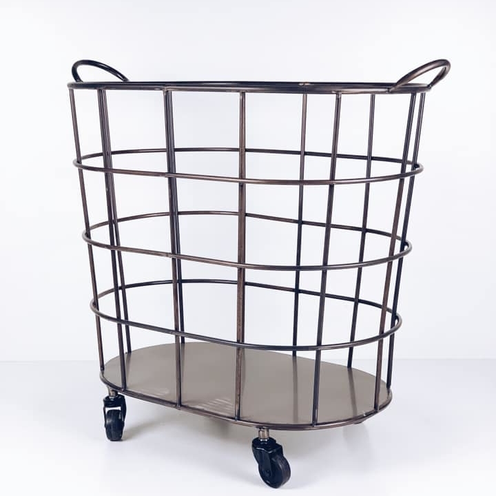 Кошик великий з 2 ручками на коліщатах метал BA-101