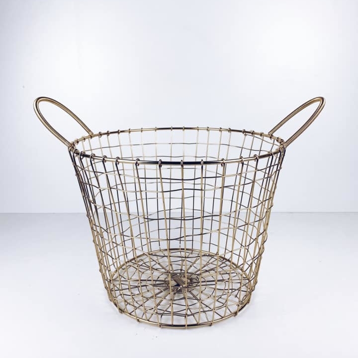 Кошик з 2 ручками метал золото BA-102