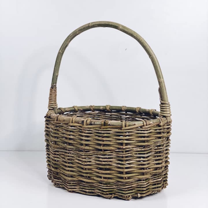 Кошик овальний з ручкою плетений лоза BA-103
