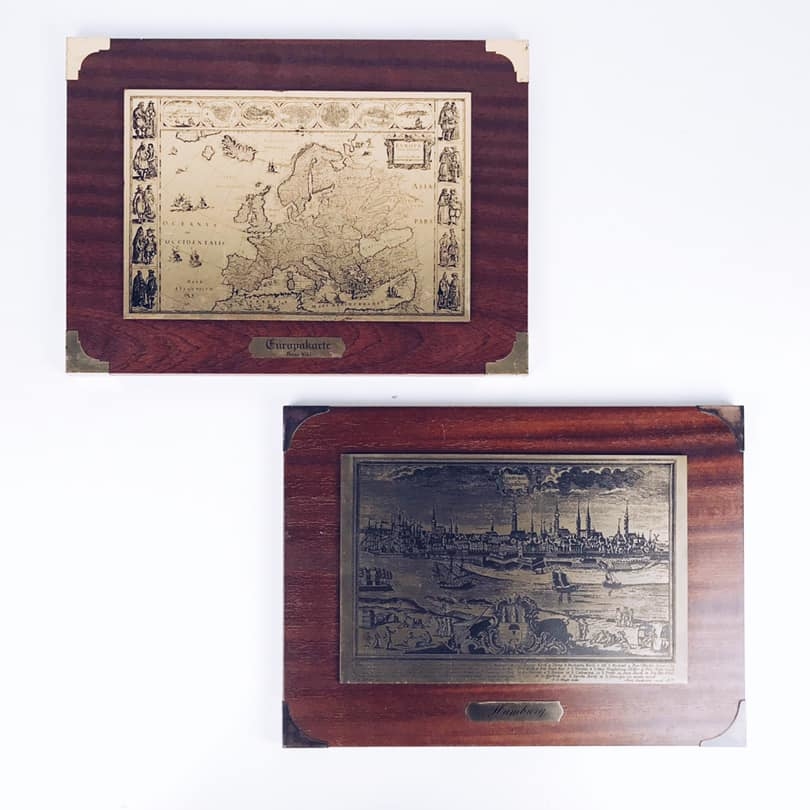 Панно гравюра на металі Стара мапа AR-318