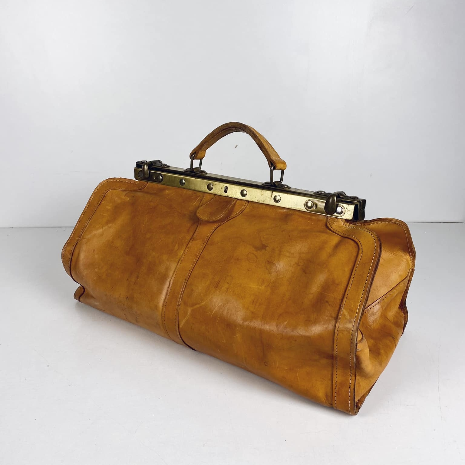 Саквояж вінтаж коричневий натур шкіра VL-087