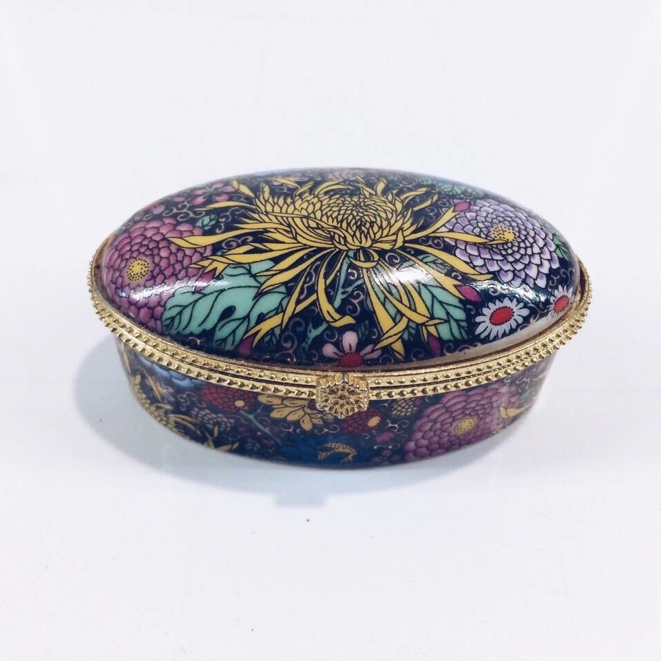 Шкатулка мала овальна Квіти BX-030