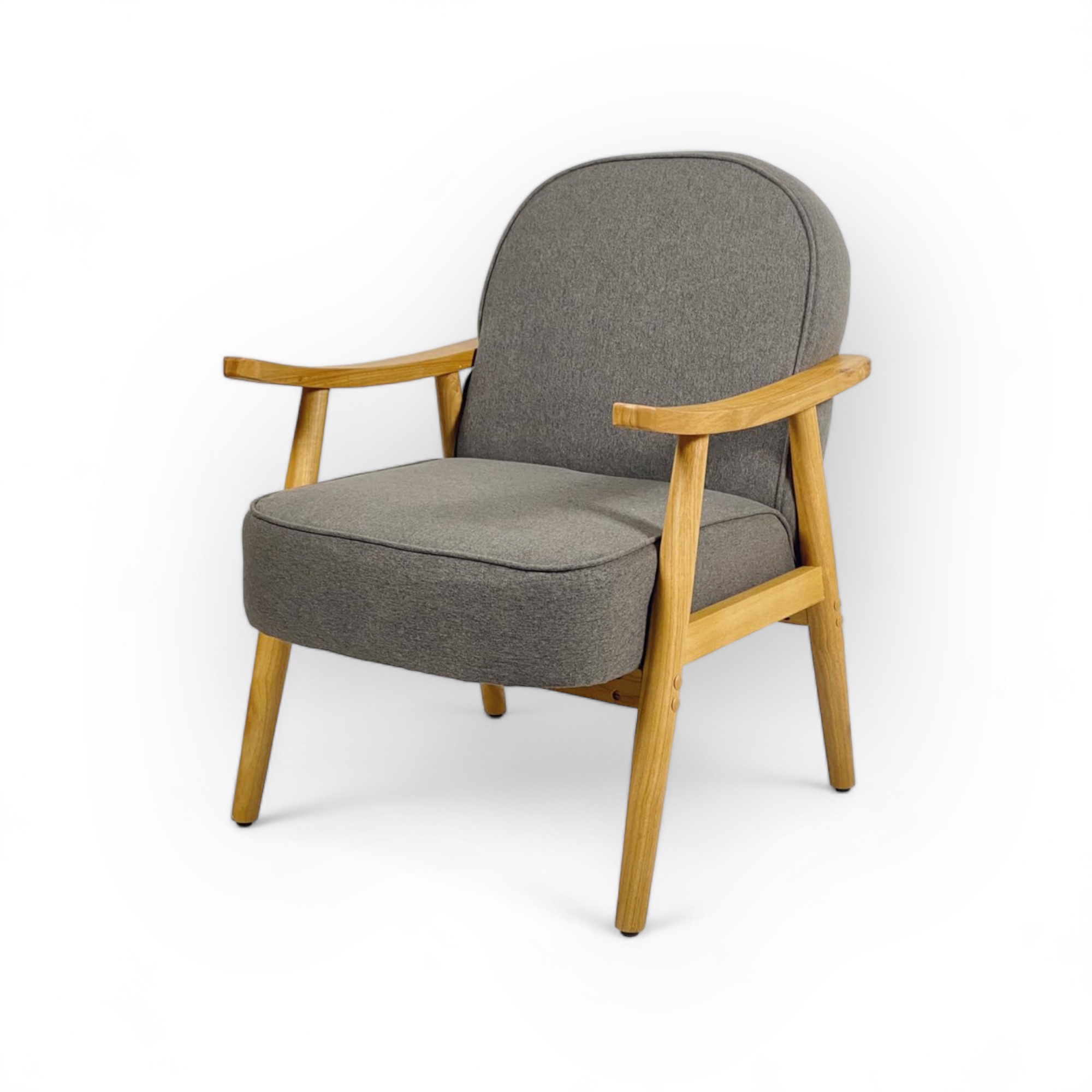 Крісло сіре з бильцями зі світлого дерева CH-123