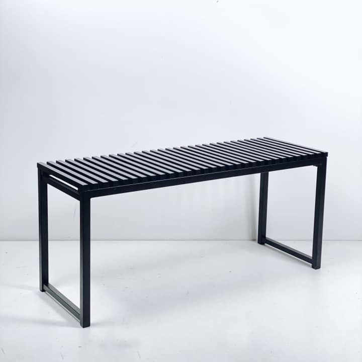 Лавка терасна чорна метал/штучне дерево GF-023