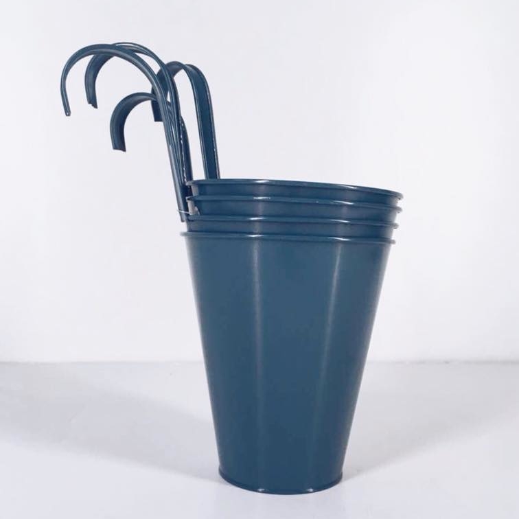 Кашпо підвісне метал синій