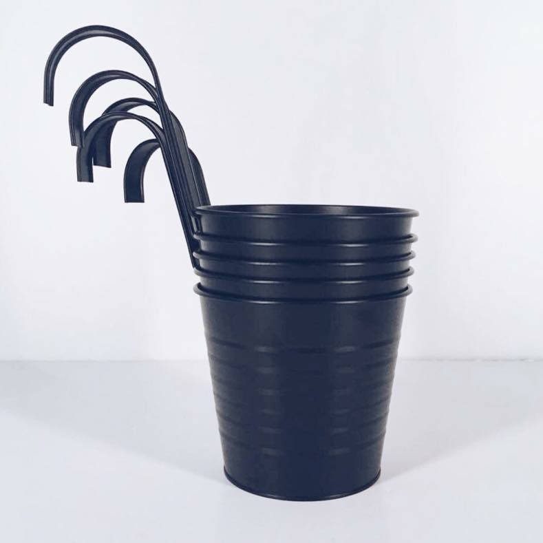 Кашпо підвісне метал чорний