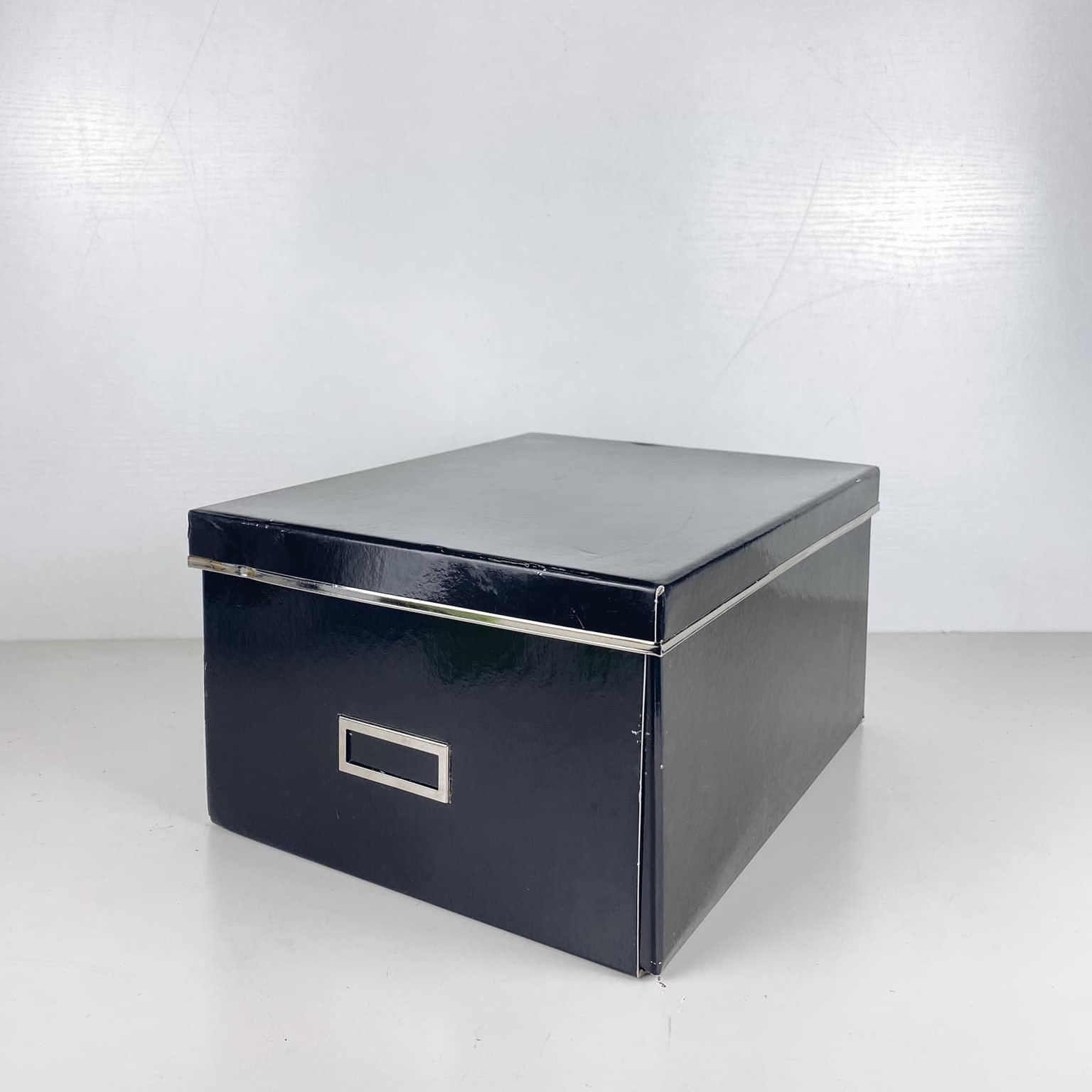 Коробка офісна чорна  картон/метал