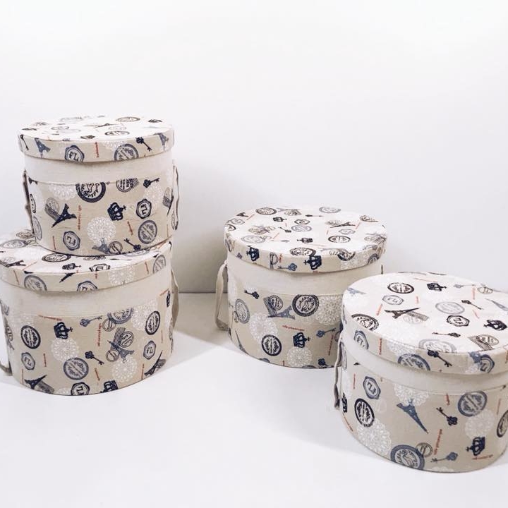 Коробка кругла Париж беж BX-040