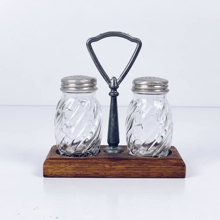 Набір для спецій на підставці скло/метал/дерево SA-013