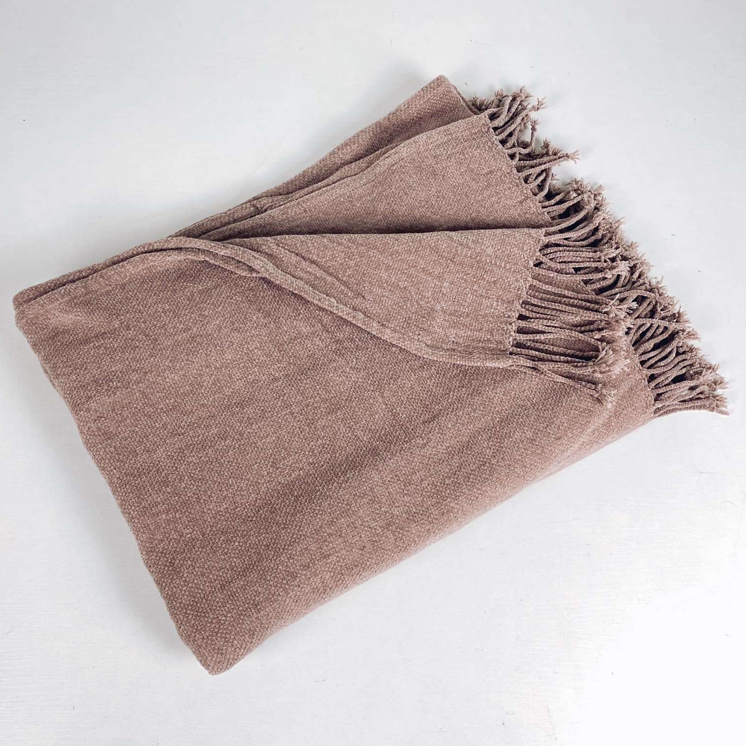 Плед тонкий з вивареним ефектом какао WR-090